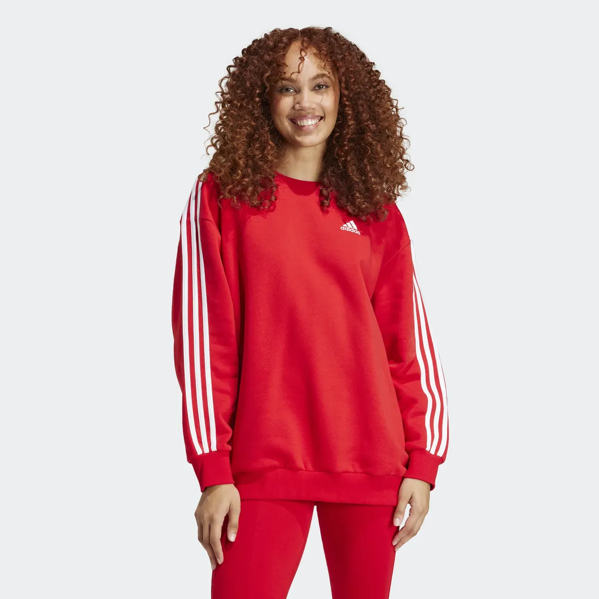 

Толстовка Adidas Sportswear "ESSENTIALS 3-STRIPES OVERSIZED", цвет Betsca