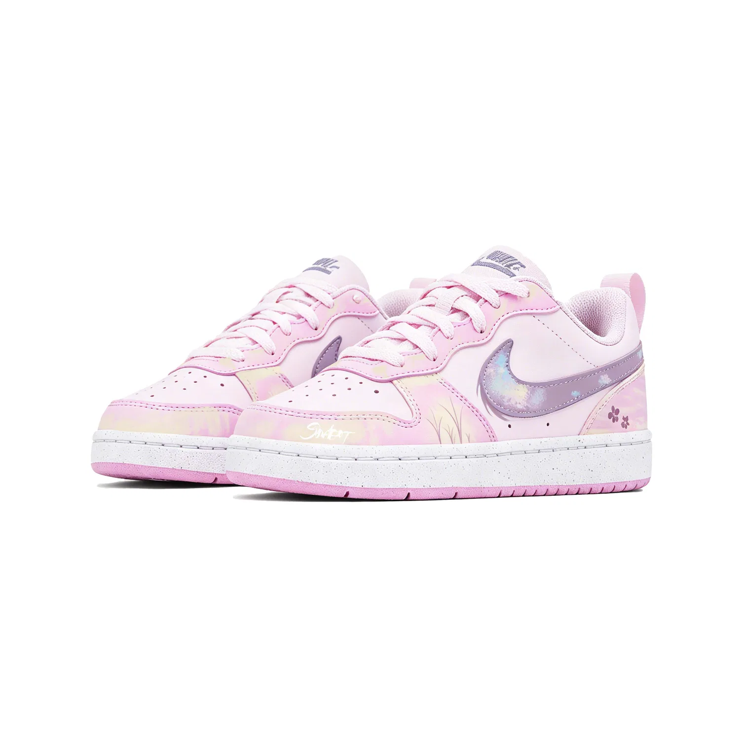 Детские кроссовки для скейтбординга Nike Court Borough Spring Peach Pink Yellow — фото 4