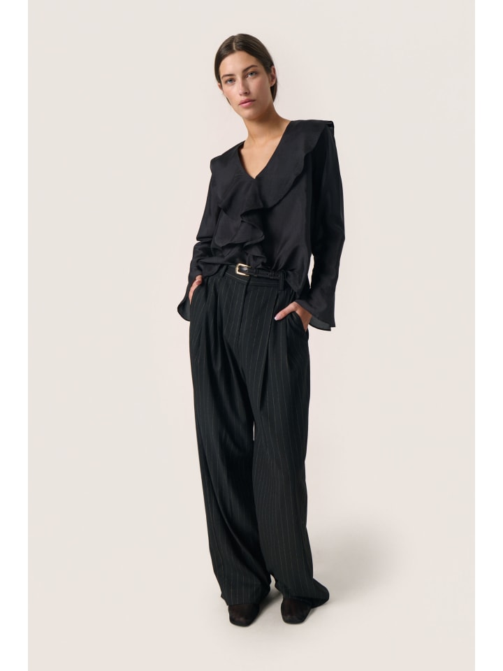 

Блузка с длинными рукавами SLKarolina, свободного кроя, черного цвета. Soaked in Luxury