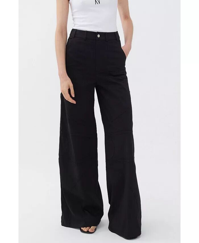 

Женские брюки с контрастной строчкой сверху NOCTURNE, черный