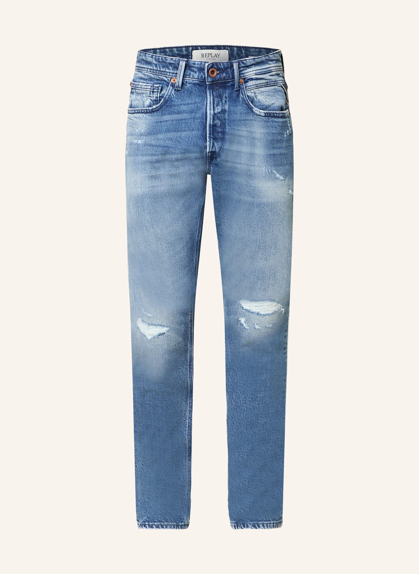 

Рваные джинсы willbi regular slim fit Replay, синий