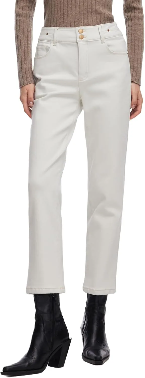 

GOELIA женские утепленные джинсы на флисе с высокой талией и широкими штанинами