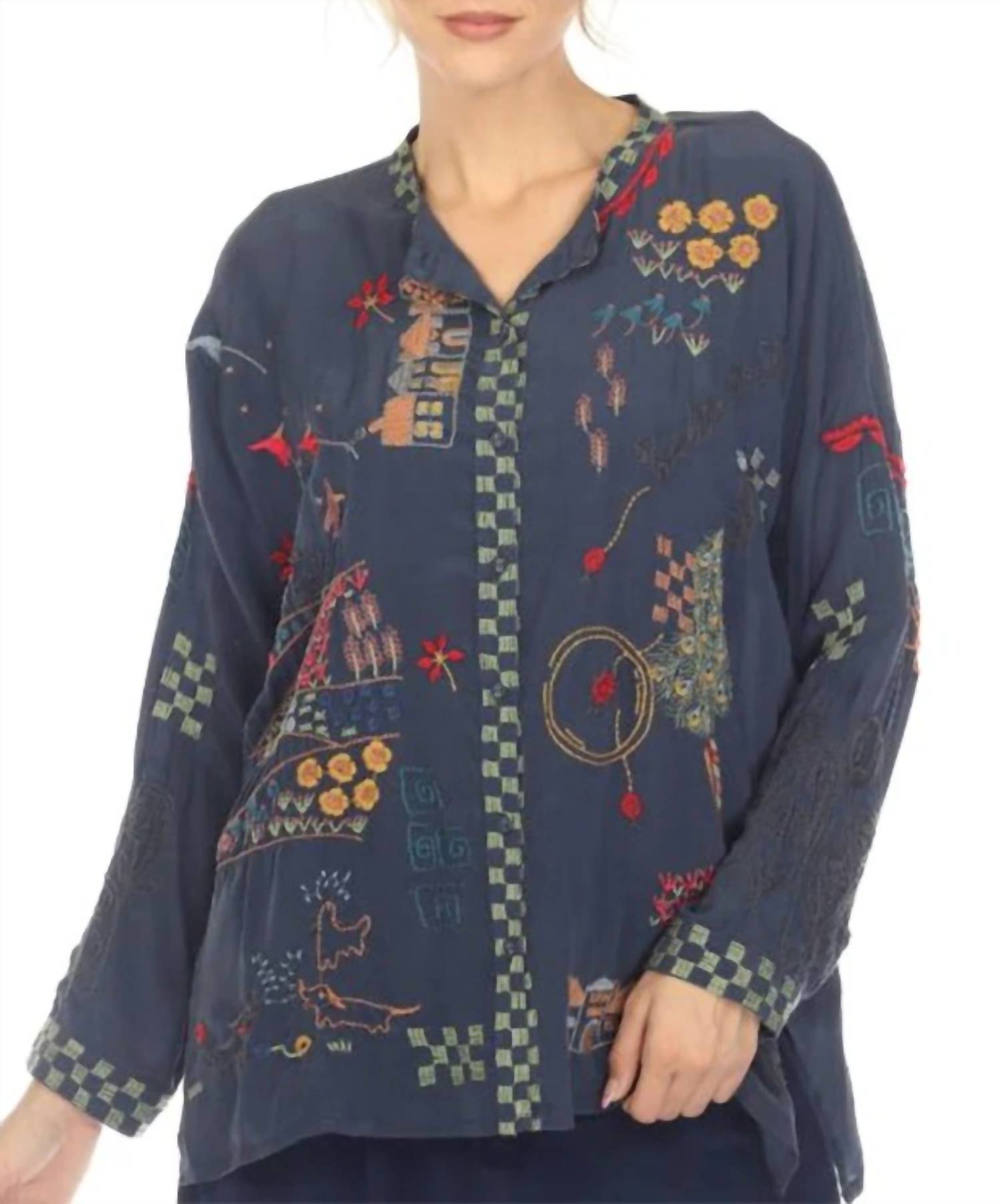 

Блузка Cartagena в цвете синяя ночь Johnny Was