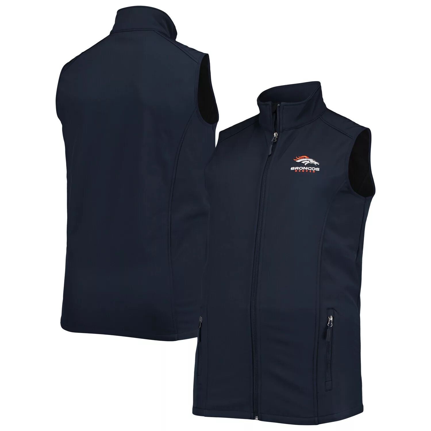 

Мужской жилет Dunbrooke Navy Denver Broncos Big & Tall Archer Softshell с молнией во всю длину