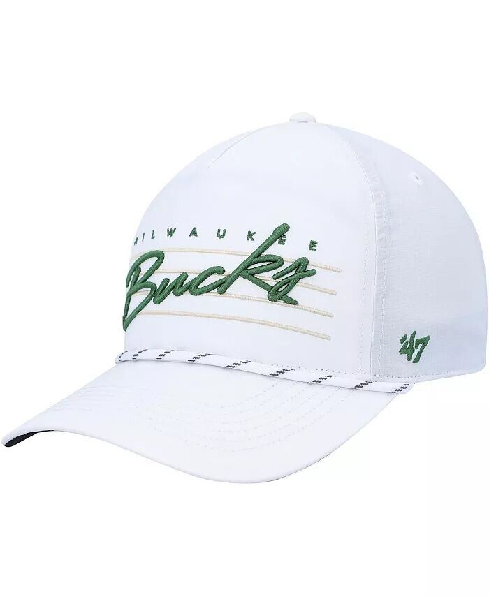 

Мужская белая бейсболка Milwaukee Bucks Downburst Hitch Snapback '47 Brand