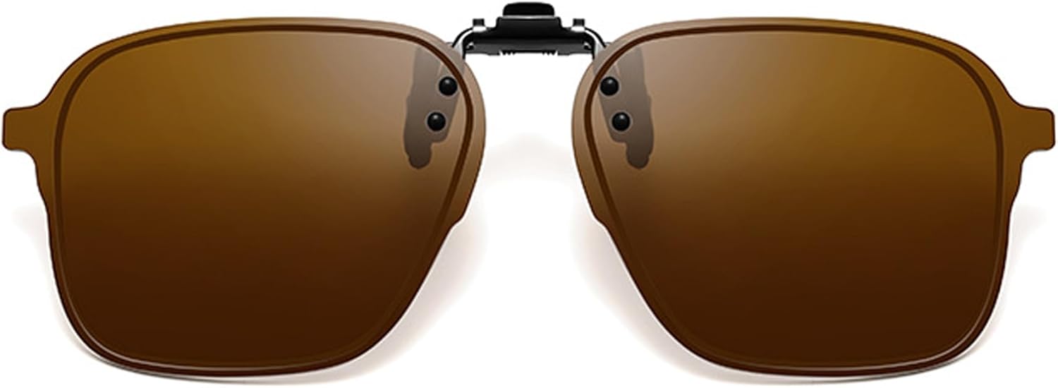 

Поляризованные солнцезащитные очки с зажимом для ношения поверх очков с диоптриями, защита от УФ-излучения, антибликовое покрытие, откидные солнцезащитные очки с зажимом, унисекс FRAZALA, Brown Lens/Brown Vision