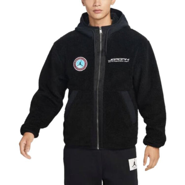 Толстовка Air Jordan Brand Patch Zipper Hoodie Men's Black, черный — фото 2