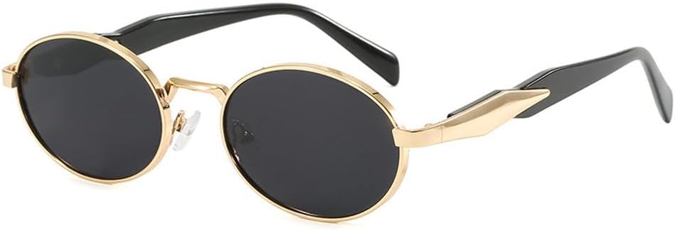 

Ретро овальные металлические солнцезащитные очки для женщин и мужчин, роскошные модные женские солнцезащитные очки в стиле панк, унисекс, стильные, UV400 HVTVTLA, Gold