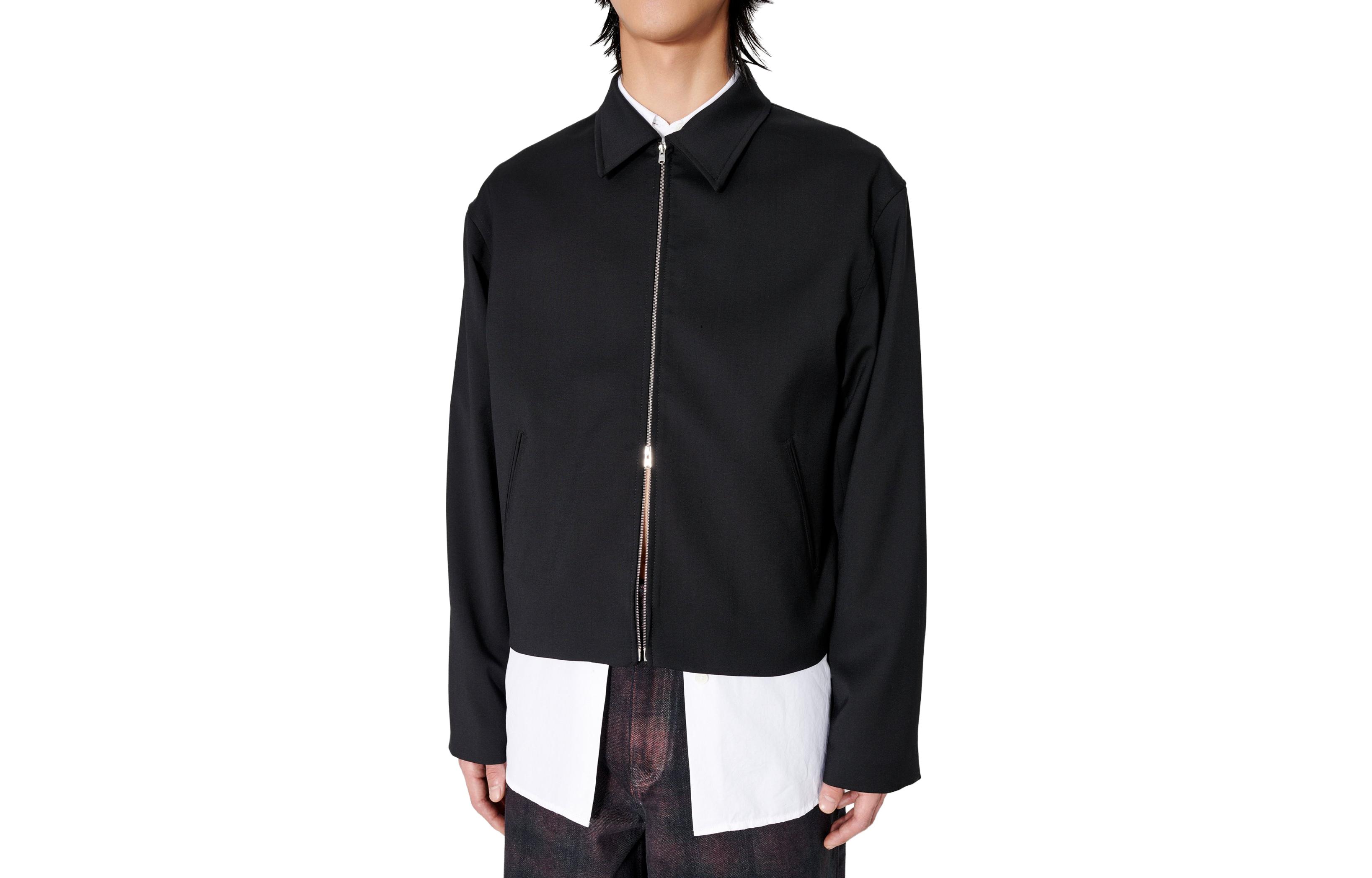 

Бомбер с прямым воротником OUR LEGACY, черный белый