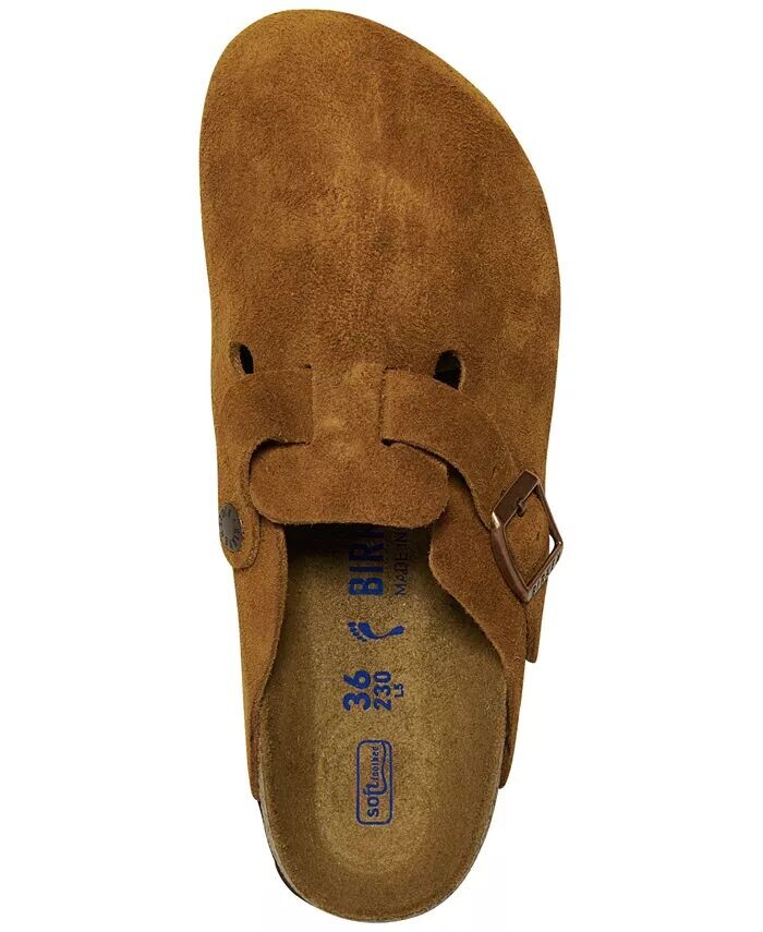 Женские замшевые кожаные сабо Boston с мягкой стелькой от Finish Line Birkenstock, бежевый — фото 4