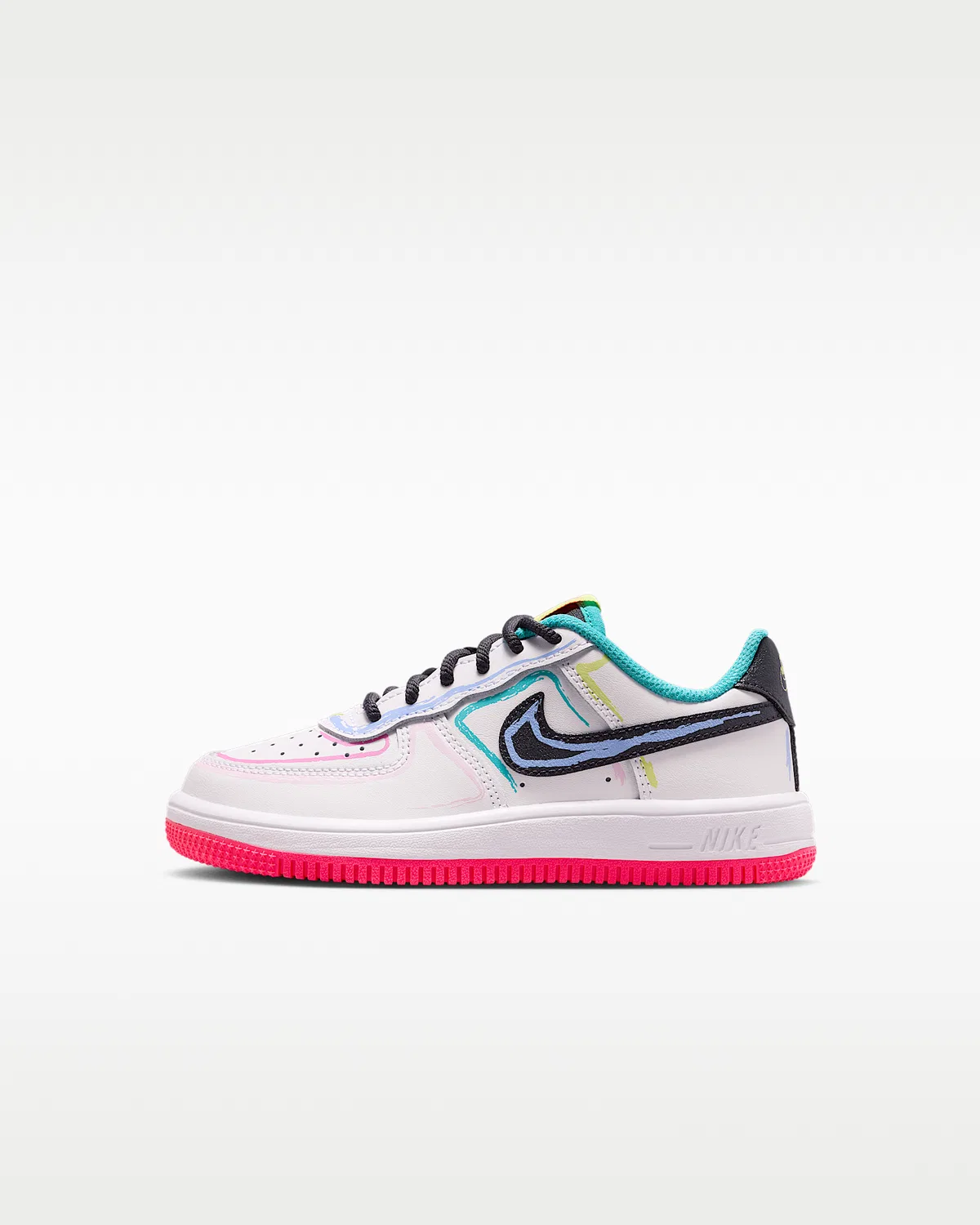 Кроссовки Nike Force 1 Low для малышей, White/Hyper Pink/Dusty Cactus/Anthracite
