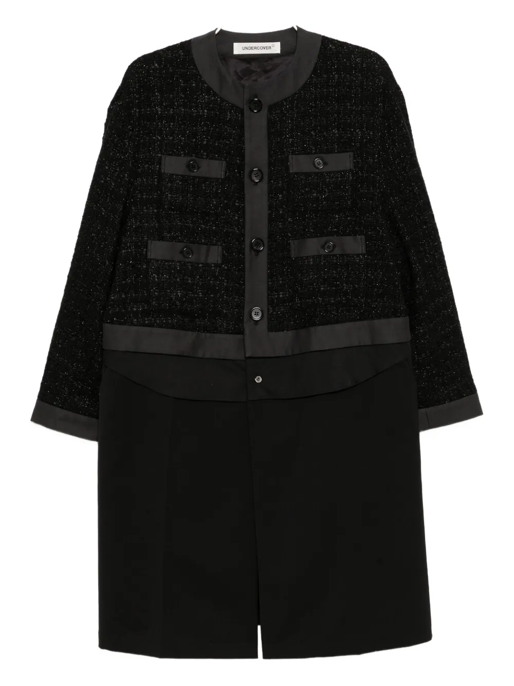 

Твидовое пальто из смесовой шерсти Undercover, черный