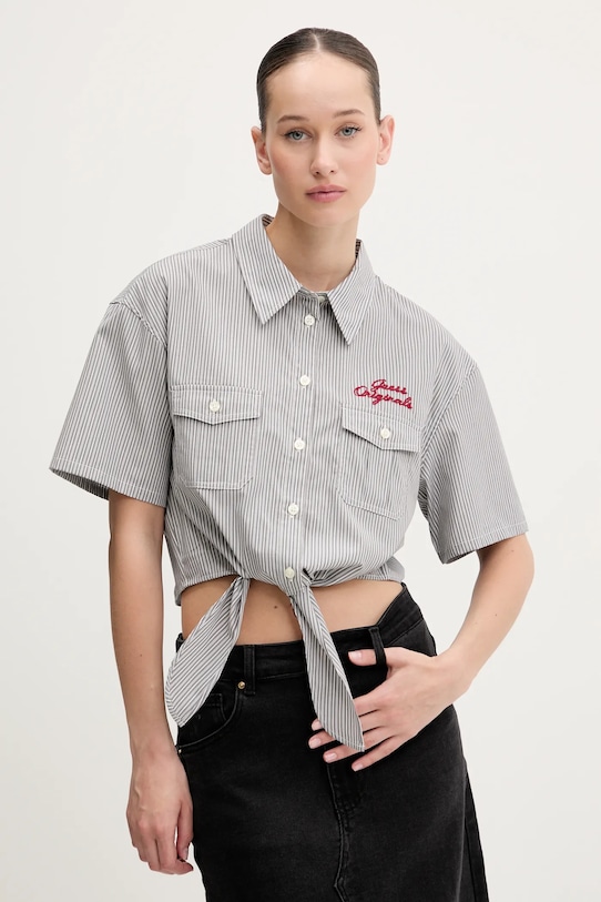 

Хлопковая рубашка Guess Originals, серый