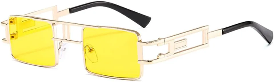 

Прямоугольные солнцезащитные очки для женщин и мужчин, маленькие, черные, в стиле стимпанк, солнцезащитные очки для женщин, защита от ультрафиолета UV400 generic, 4