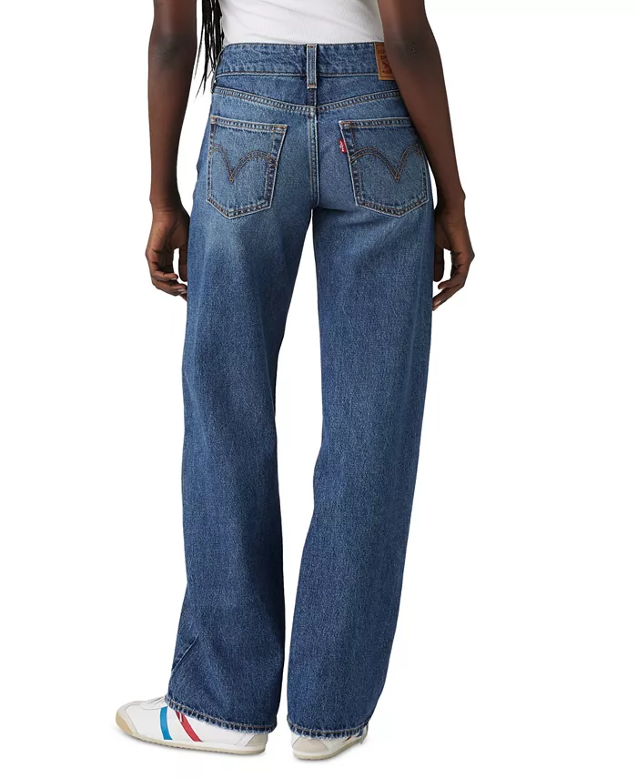 Женские джинсы Super-Low с двойной пуговицей, свободного кроя Levi's, синий — фото 2
