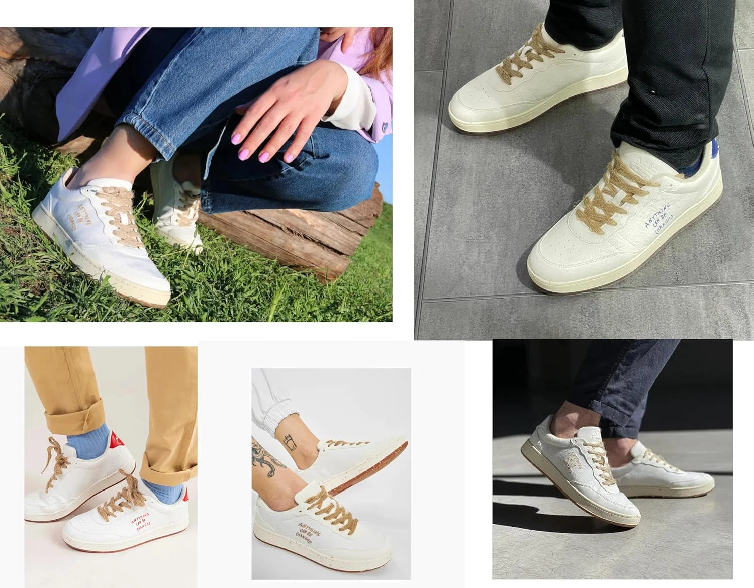 Кроссовки ACBC, SHACBEVE, Vegan Shoes, Casual Shoes, Unisex, White Cream — фото 2