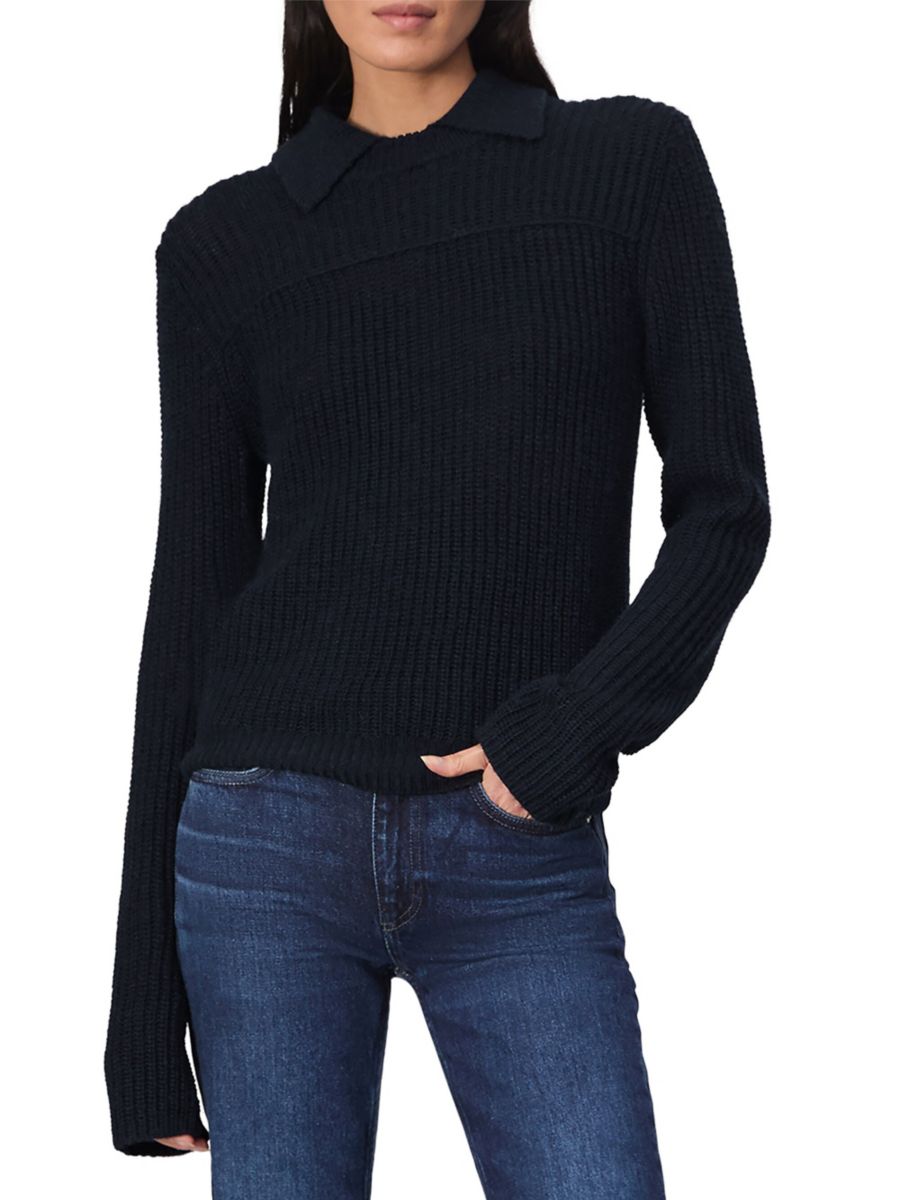 

Поло Madix Ribbed Wool & Alpaca rag & bone, темно-синий
