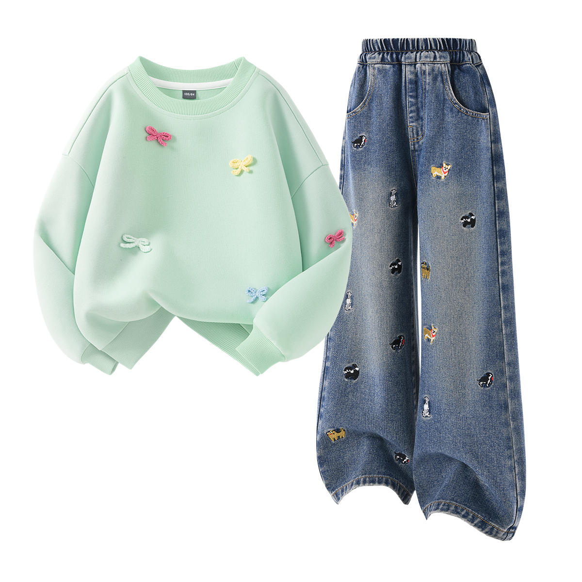 

Детская повседневная спортивная одежда Disney, Solid Color Lotus Pink+Solid Color Denim Blue