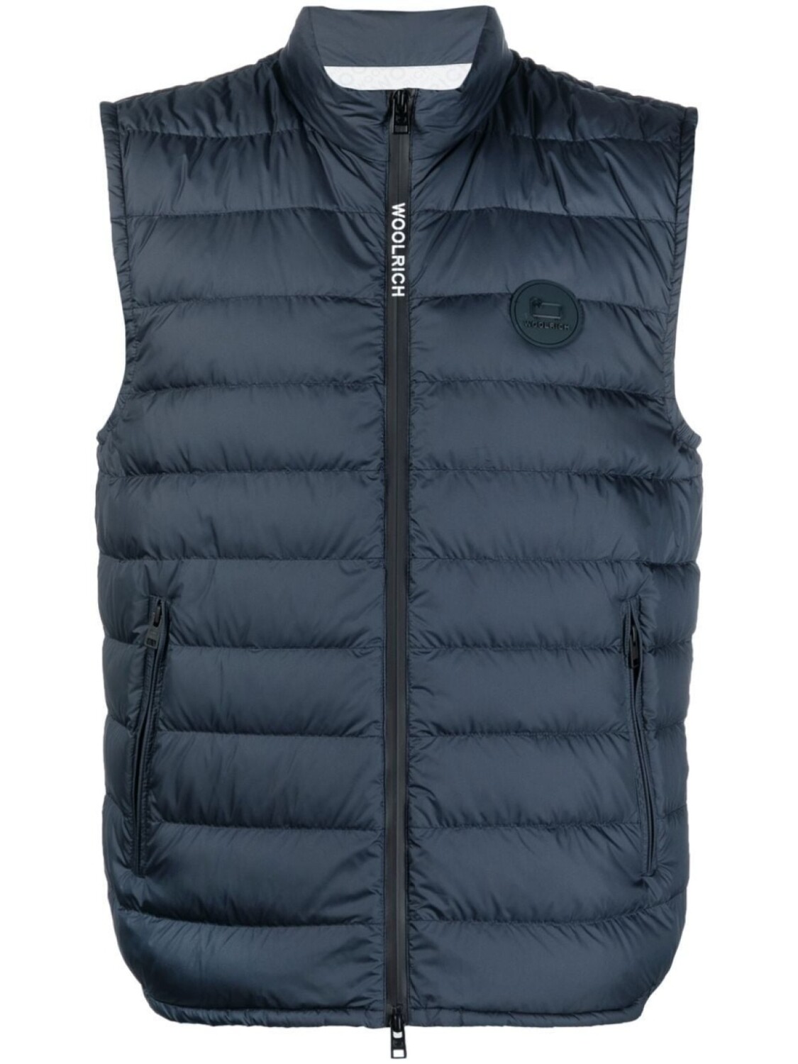 

Woolrich дутый жилет с нашивкой-логотипом, синий