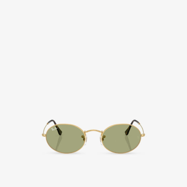 

Солнцезащитные очки Ray-Ban овальные металлические из летней коллекции, золотой