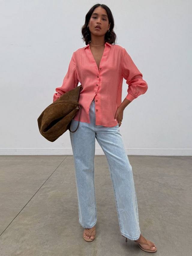 

Футболка Miley с рукавами-блузон Never Fully Dressed, Coral