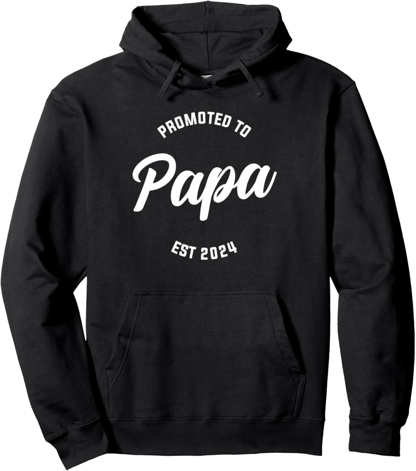 

Толстовка дедушки с капюшоном Promoed to papa est 2024 Humor Father & Grandpa Gift Ideas, черный