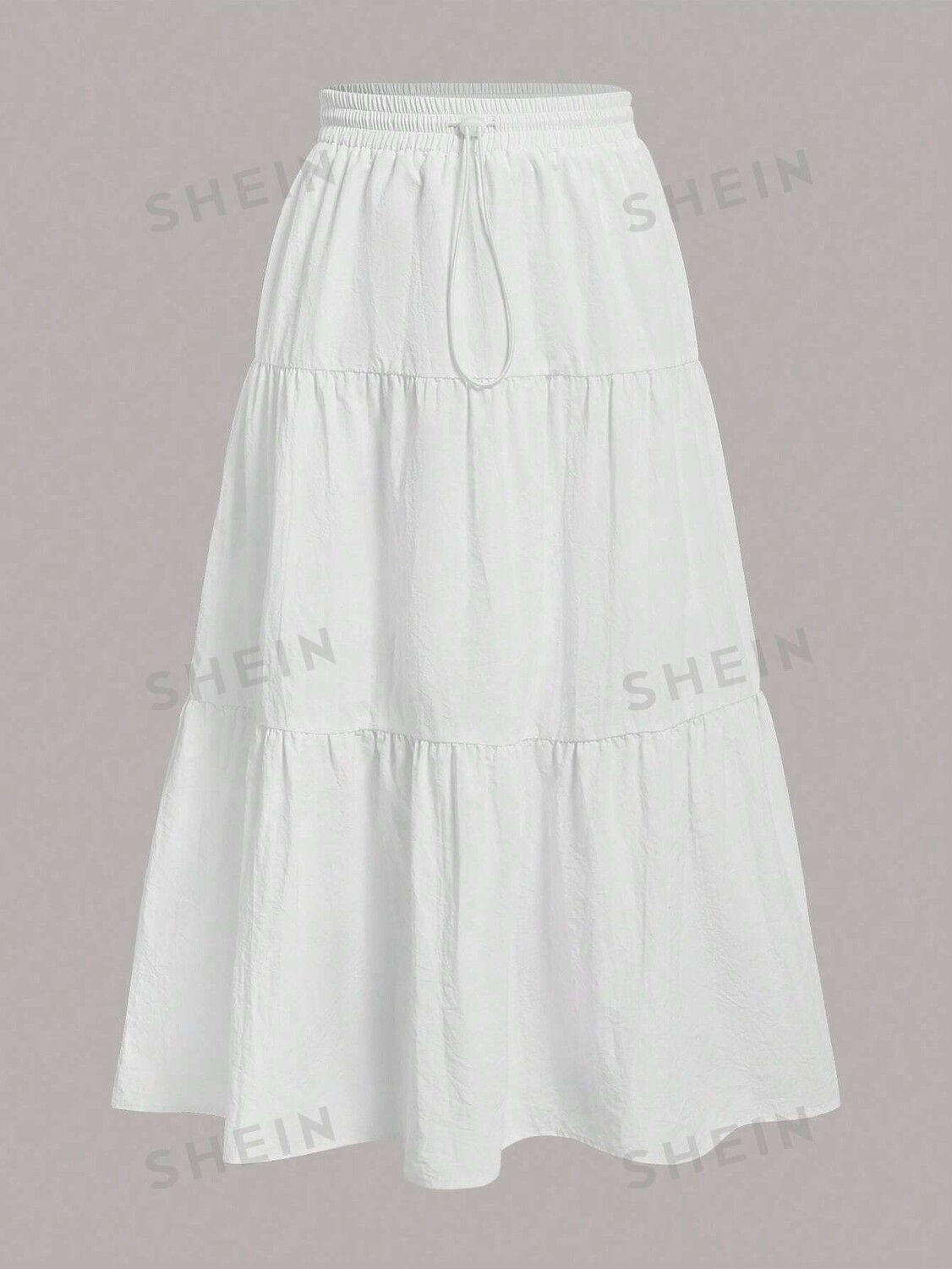 

EZwear Юбка на талии с рюшами/рюшами на талии Shein, белый