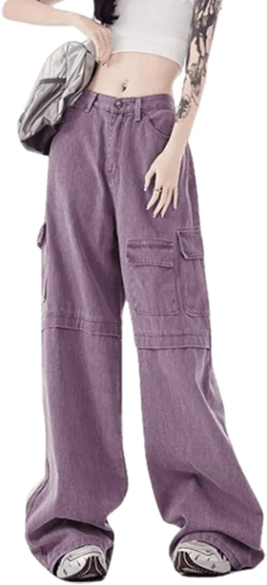 

Брюки-карго Baggy для женщин Y2K с высокой талией HBER