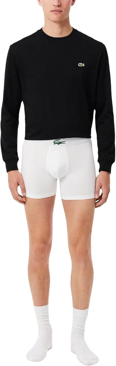 Боксеры стрейч Lacoste, белый/зеленый/черный — фото 4