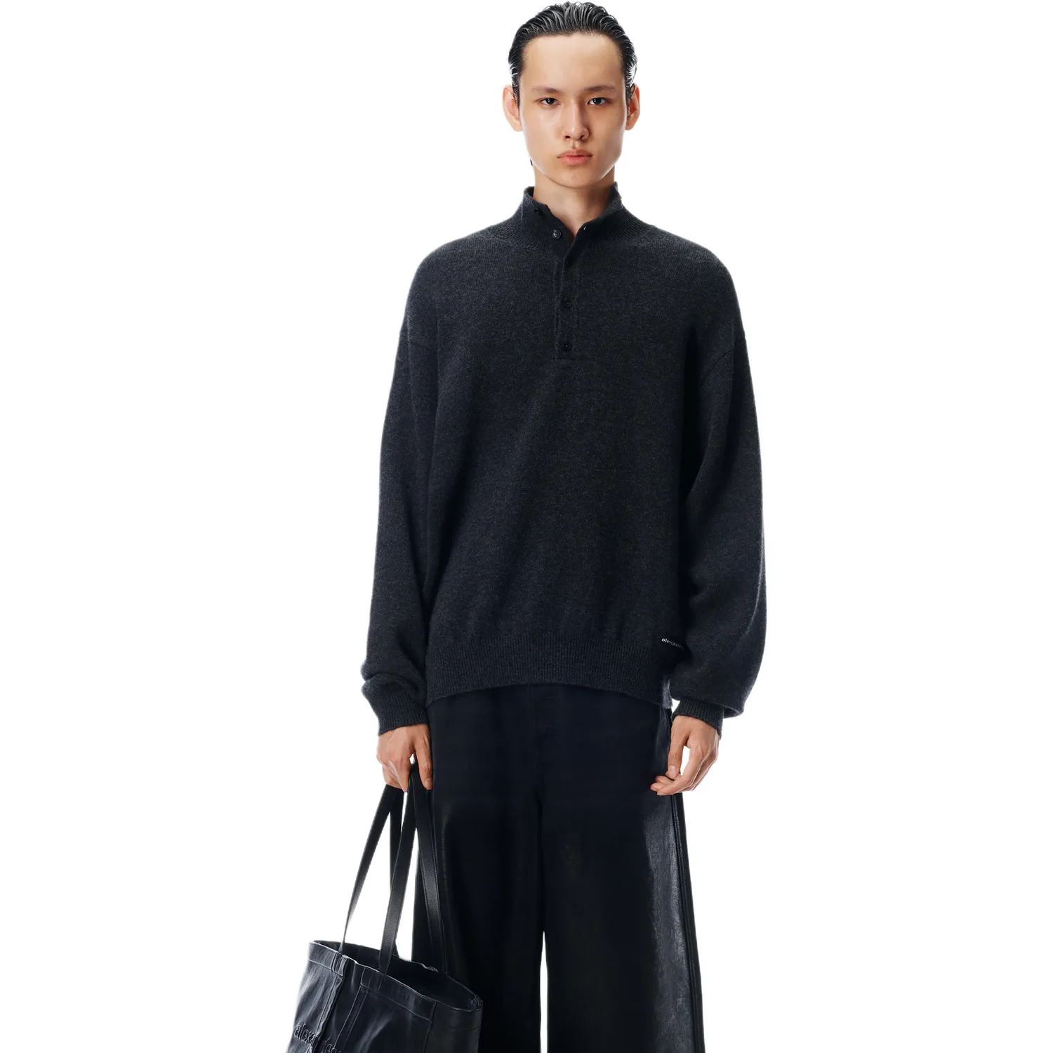 SS26 Вязаный трикотаж Unisex Alexander Wang, charcoal — фото 2
