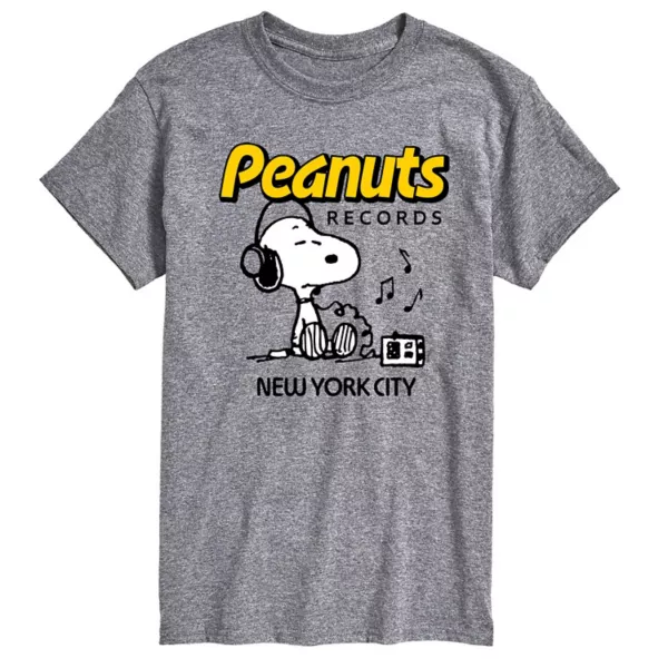 

Футболка с принтом наушников Snoopy от Big & Tall Peanuts Records Licensed Character, серый
