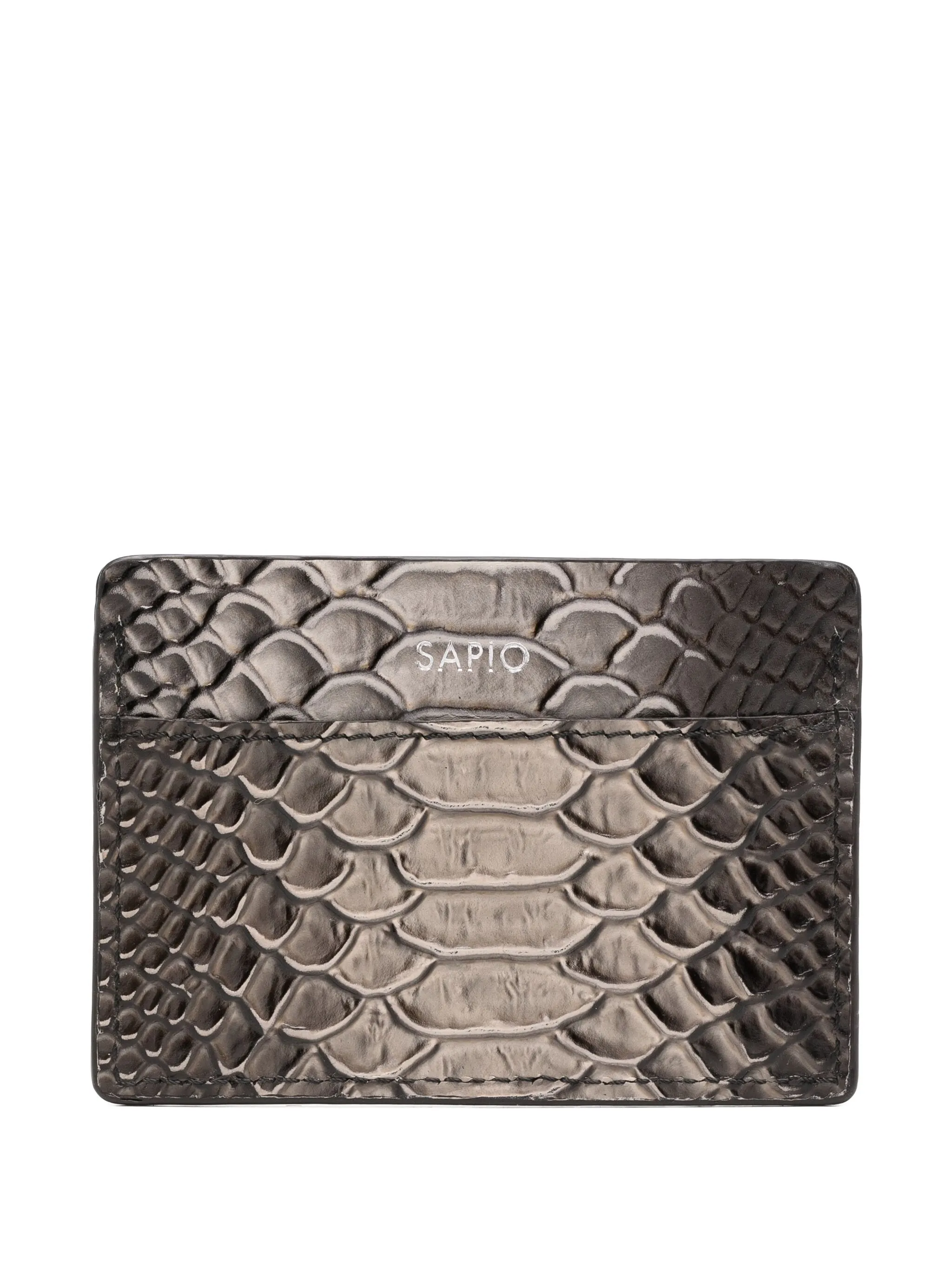 

Картхолдер с тиснением под кожу змеи Sapio, серый