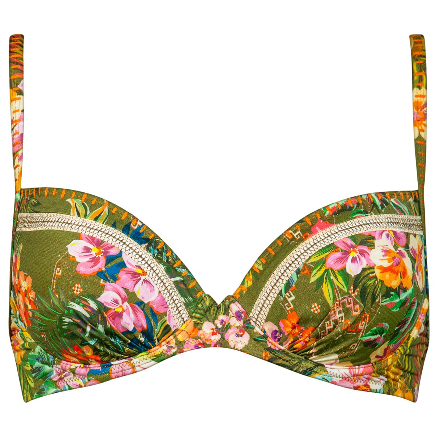 

Верх бикини Watercult Women's Sunset Florals Bikini Top 7374, цвет Warm Olive, Зеленый, Верх бикини Watercult Women's Sunset Florals Bikini Top 7374, цвет Warm Olive