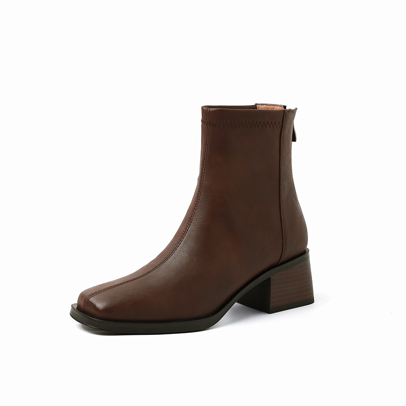 Yeezyy Reezy Ботильоны женские коричневые на каблуке 5,5 см, цвет Brown