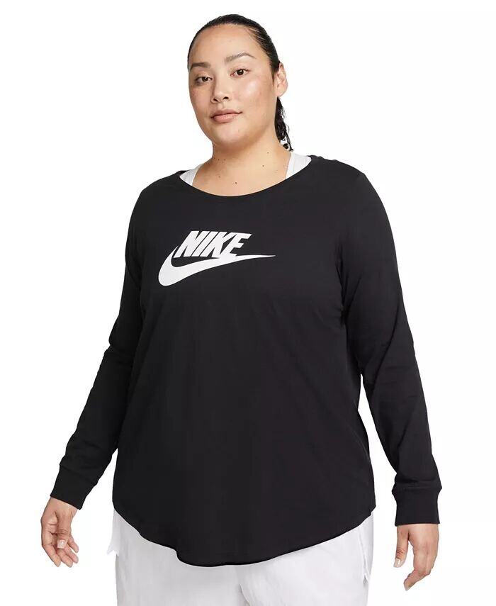 

Футболка из хлопка с длинными рукавами Sportswear Club Plus Size Nike, красный