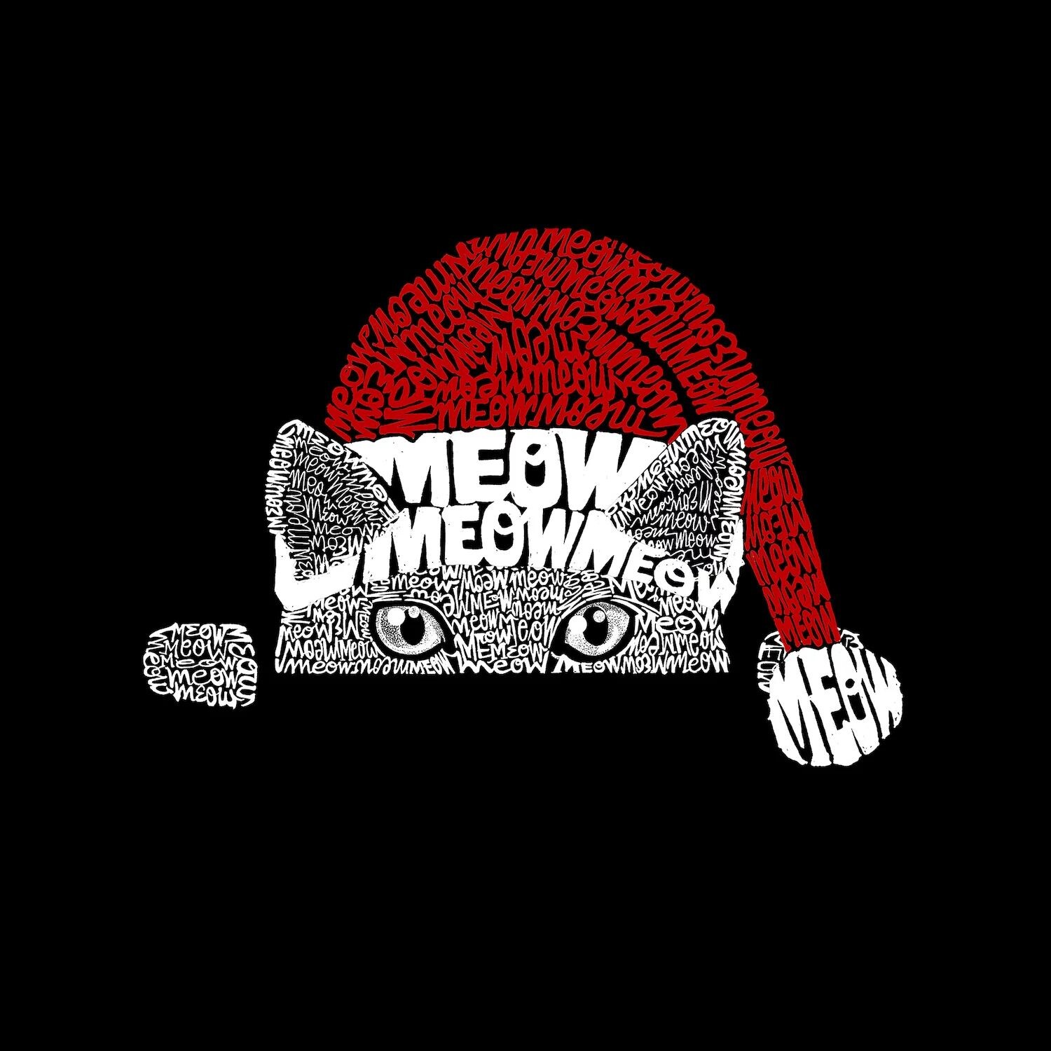 

Рождественский выглядывающий кот — мужская толстовка с капюшоном Word Art LA Pop Art, черный