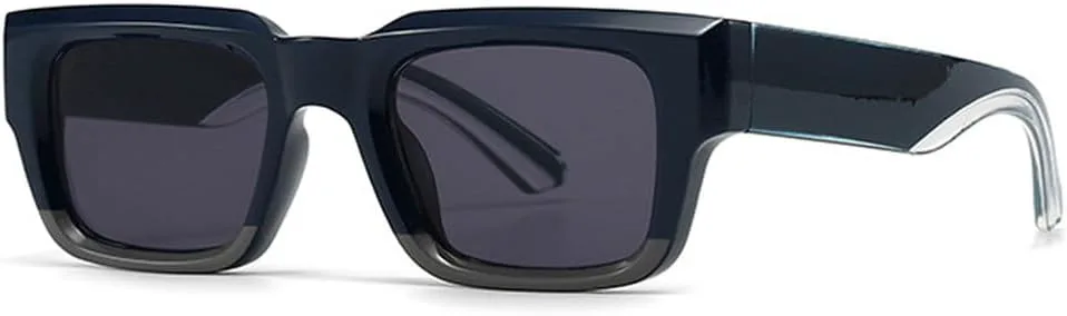 

LVTFCO Модные градиентные солнцезащитные очки для мужчин в стиле панк с широкими дужками, солнцезащитные очки UV400 в стиле ретро для женщин, Dark Green Gray