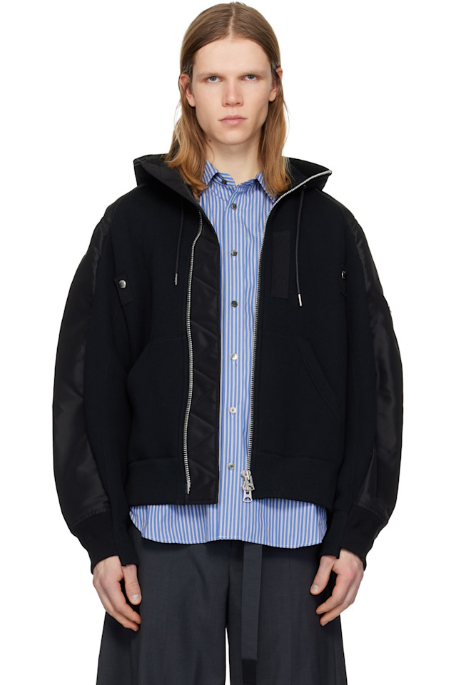 

Толстовка с капюшоном из губки Sacai, черный