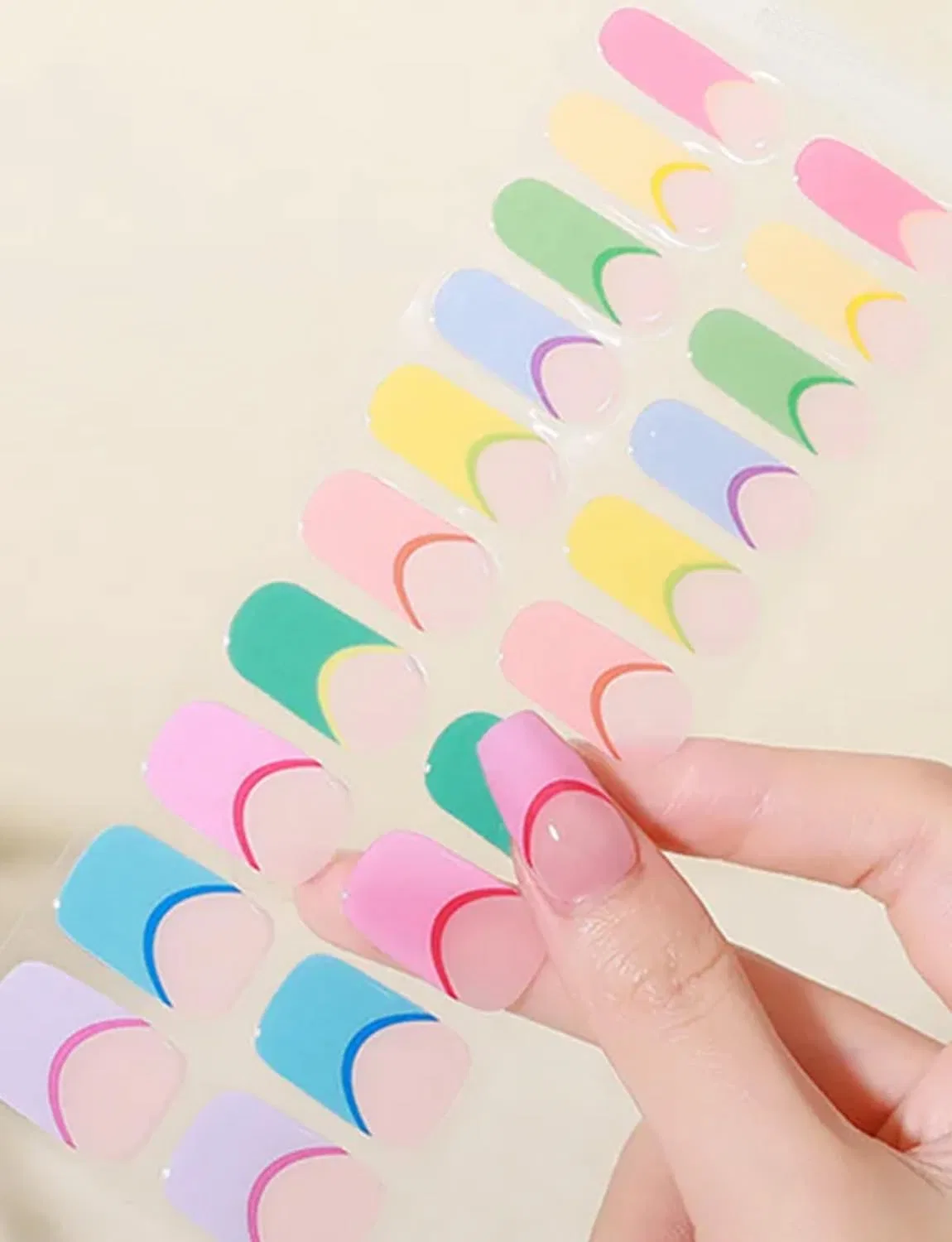 Набор самоклеящихся UV-пленок для ногтей Macaron French от Nail Foils Wahrshei