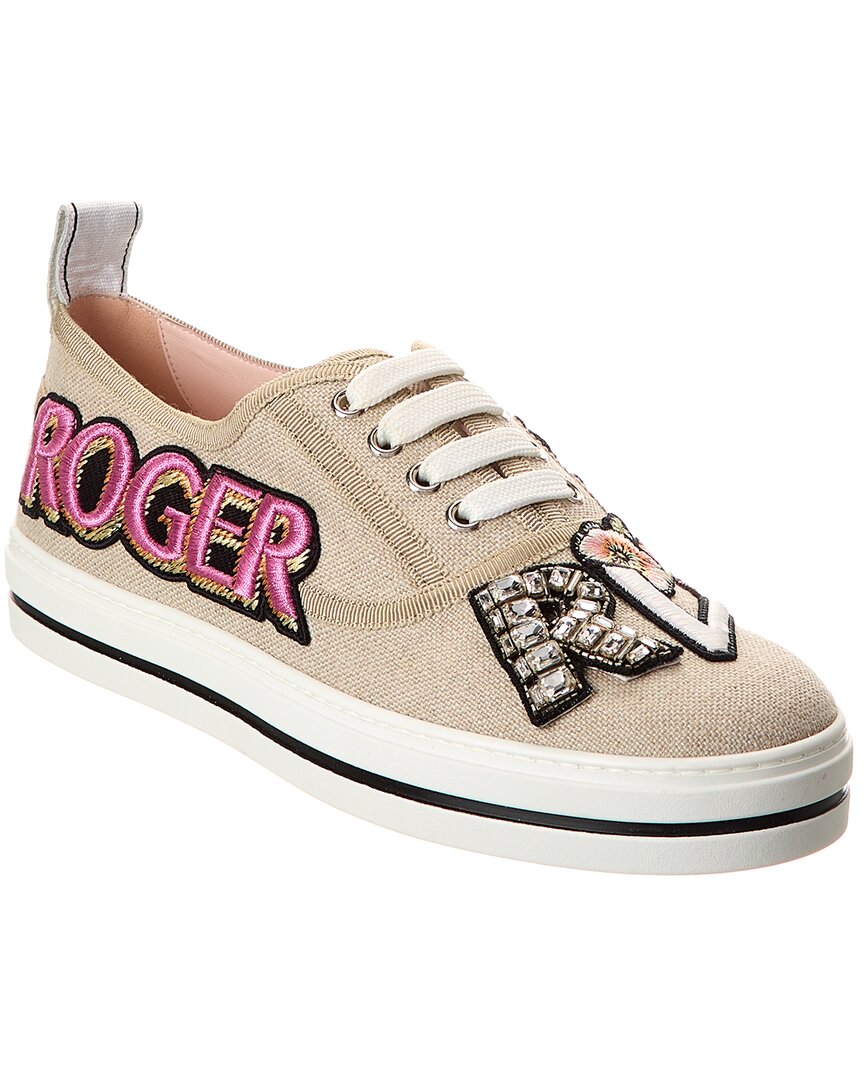 Кроссовки Roger Vivier Canvas, бежевый
