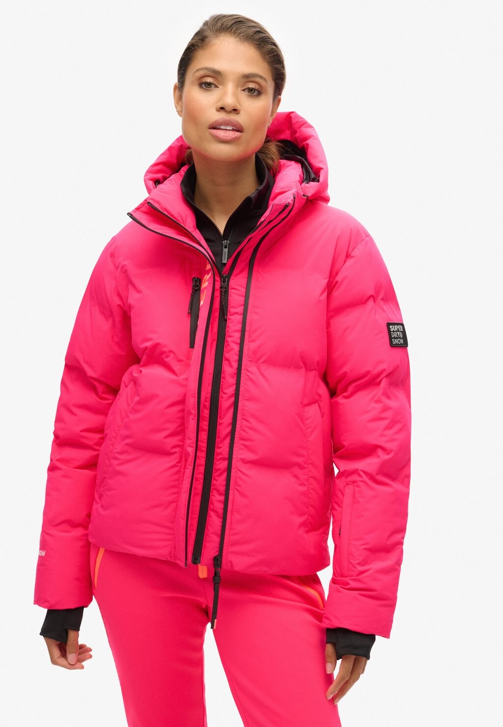 

Зимняя куртка HOODED SKI BOXY PUFFER Superdry, светло-розовый