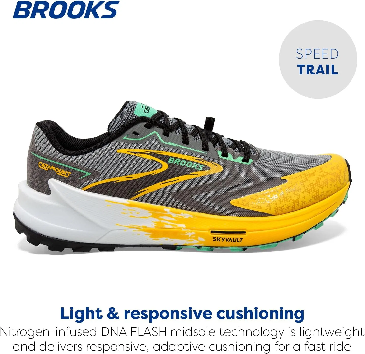 Мужские кроссовки Brooks Catamount 3, Lemon Chrome Sedona Sage — фото 2
