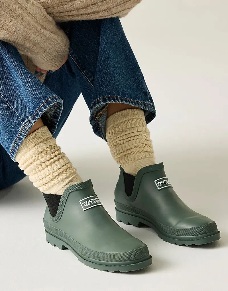 Женские резиновые сапоги Regatta Harper Low в зеленом цвете