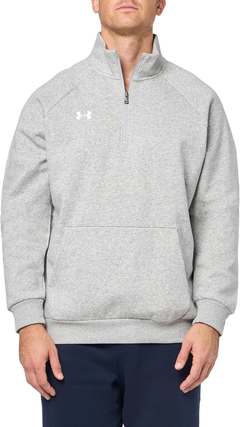 

Under Armour мужская флисовая толстовка Rival с молнией на четверть, (012) Mod Gray Light Heather/White