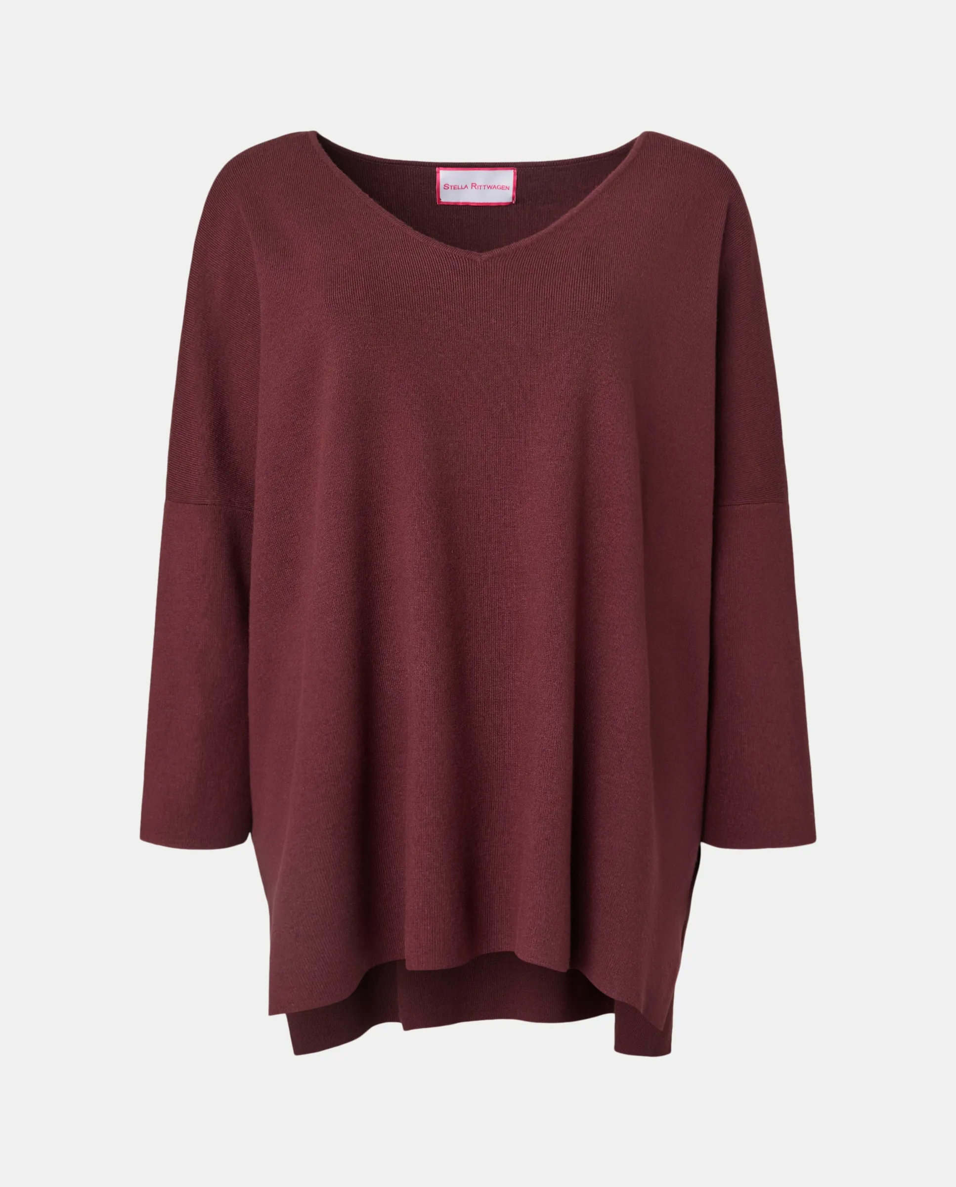 

Женский джемпер с V-образным вырезом Stella Rittwagen, бордовый
