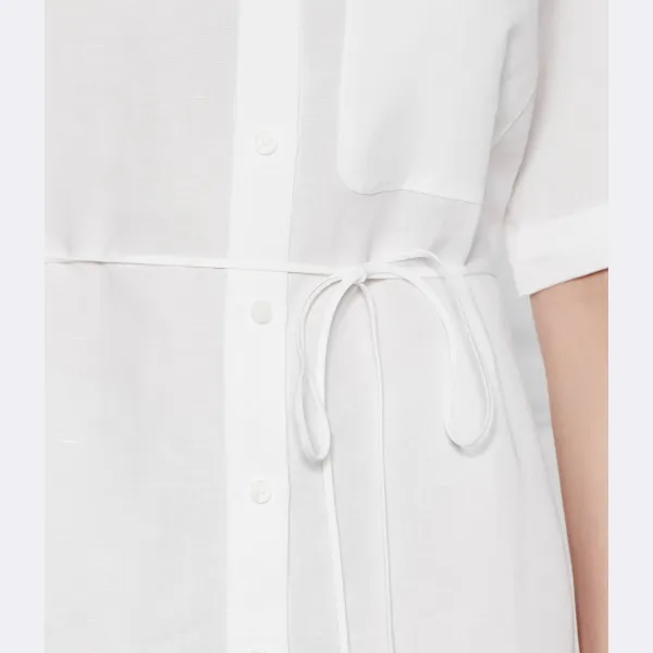 Платье с добавлением льна Calvin Klein, белый — фото 3
