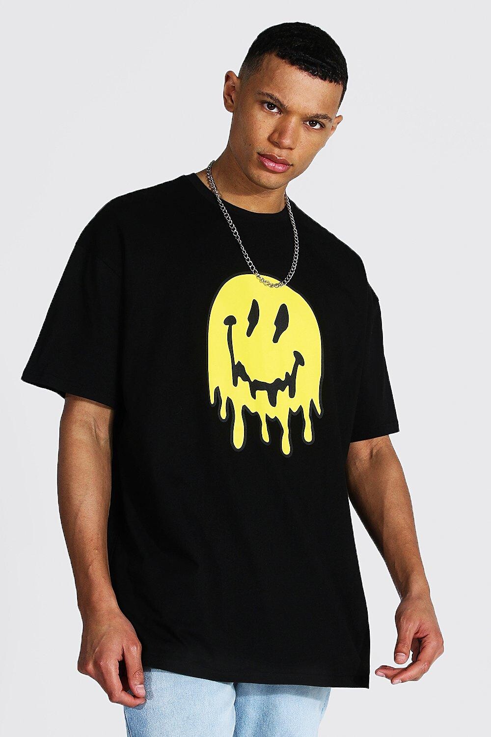 

Футболка оверсайз drip face tall Boohoo, черный