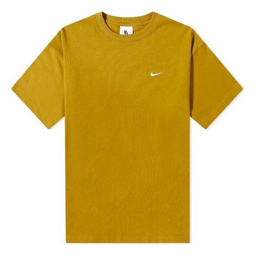 

Футболка Men's Nike Solid Color Cotton Embroidered Logo Round Neck Short Sleeve Yellow T-Shirt, мультиколор