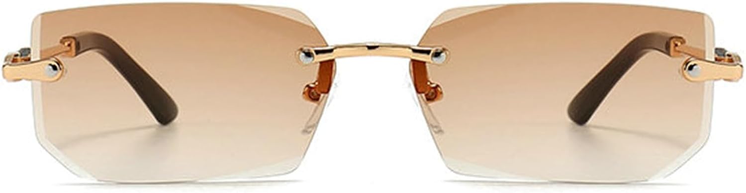 

Солнцезащитные очки без оправы, металлические, прямоугольные, для женщин и мужчин, в винтажном панк-стиле, роскошные, для активного отдыха и вождения, черные, с защитой от УФ-излучения UV400 helena, C10