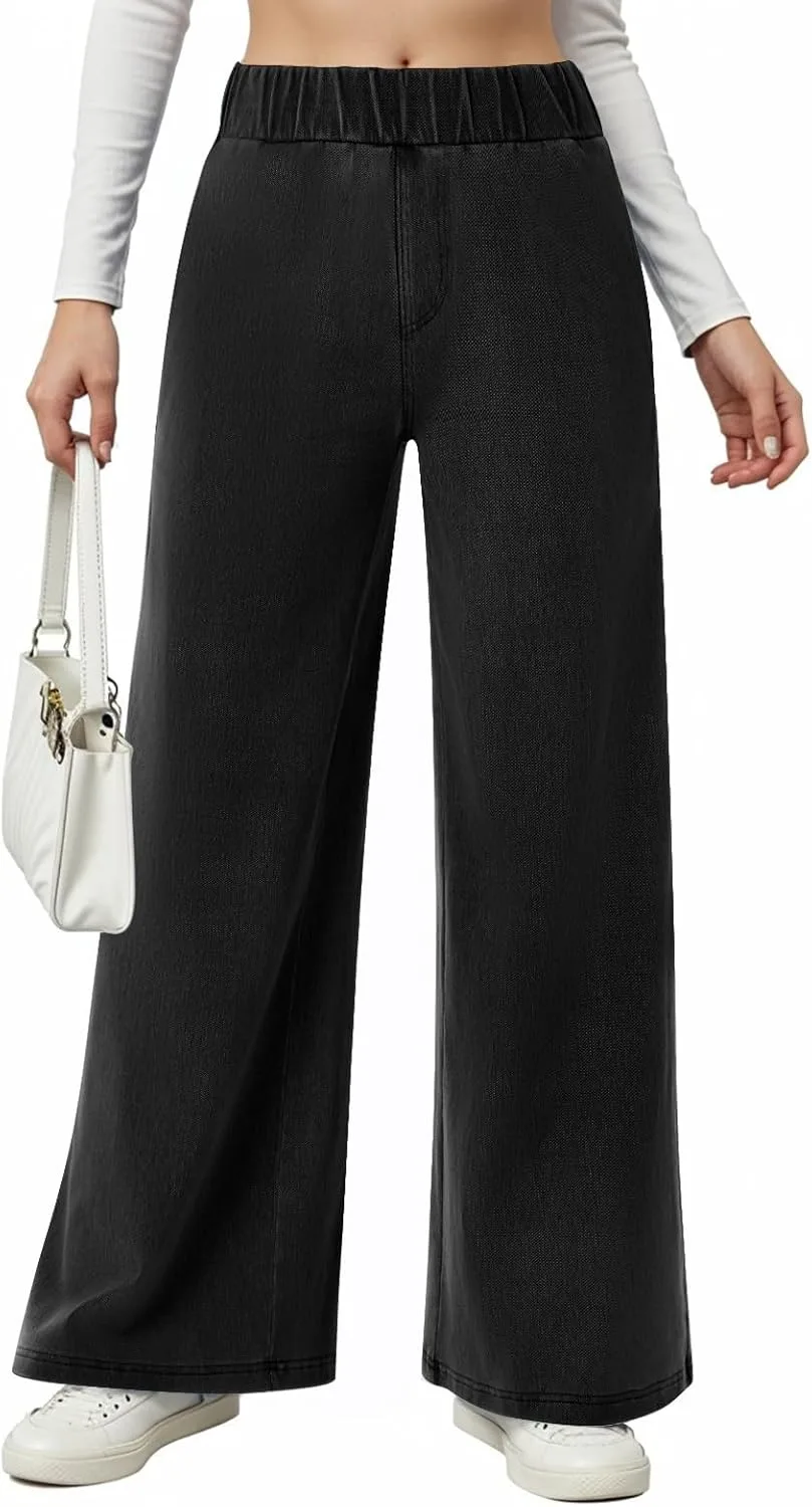 

Джинсы-палаццо для женщин с эластичной талией